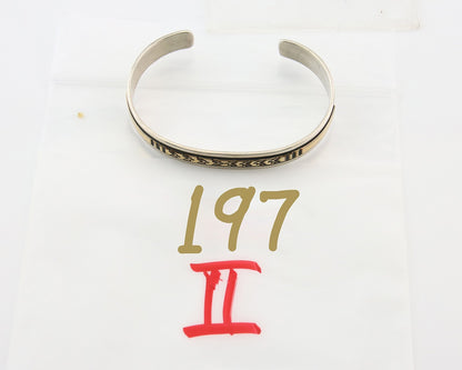 Navajo Bracelet 925 Silver & 12k Yellow Gold Filled Signed Thomas Singer C.80's
