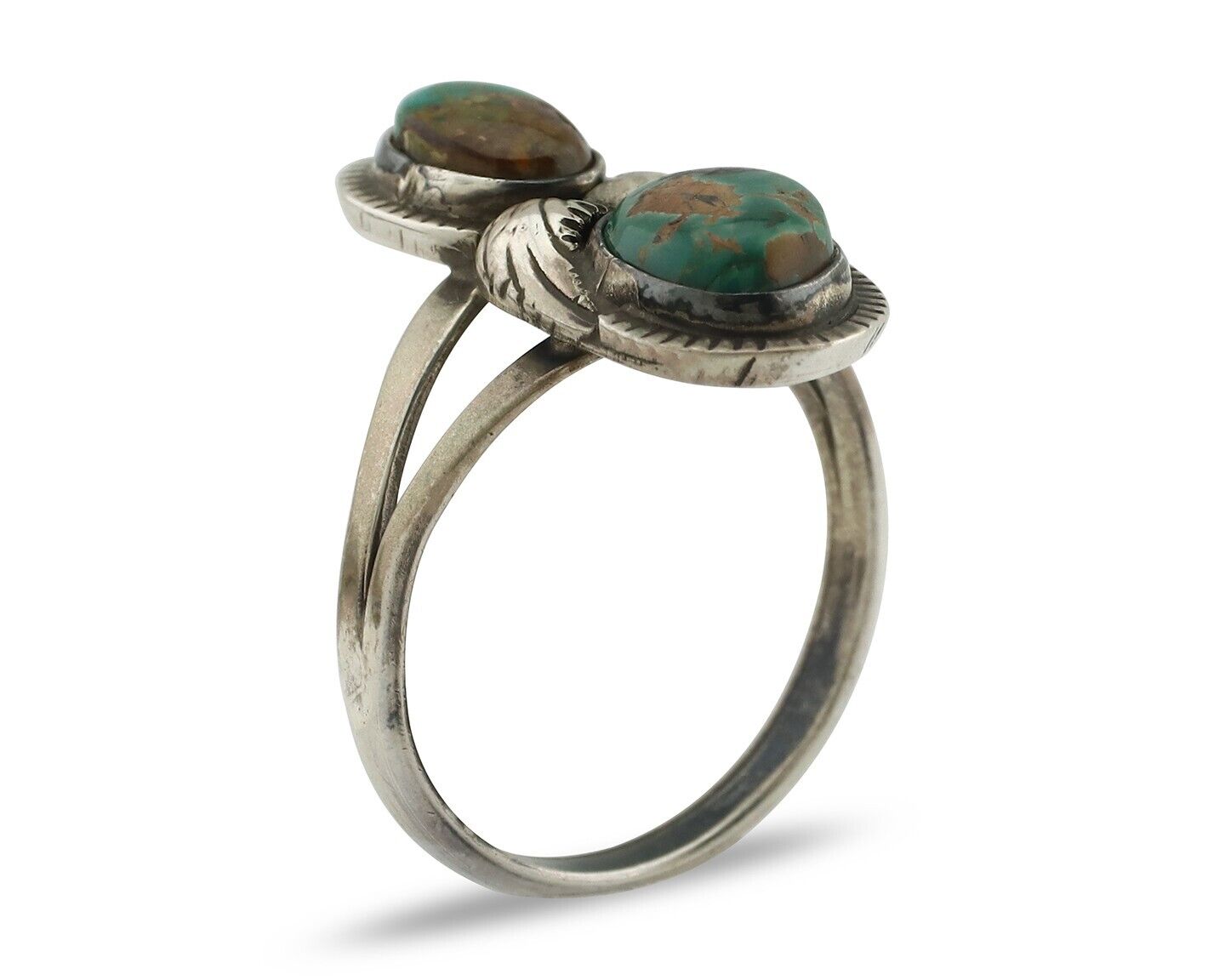 Navajo Ring 925 Silver Natural AAA Blue Turquoise Artist Signed Tom Willeto C80s