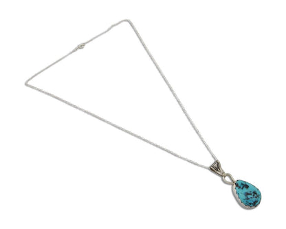 Navajo Necklace 925 Silver Natural Blue Turquoise Artist Tony Guerro C.80's