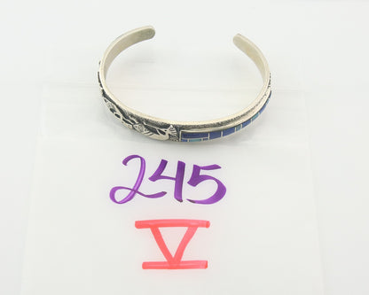 Vintage Navajo Bracelet 925 Silver Handmade Authentic Gemstone Kokopelli