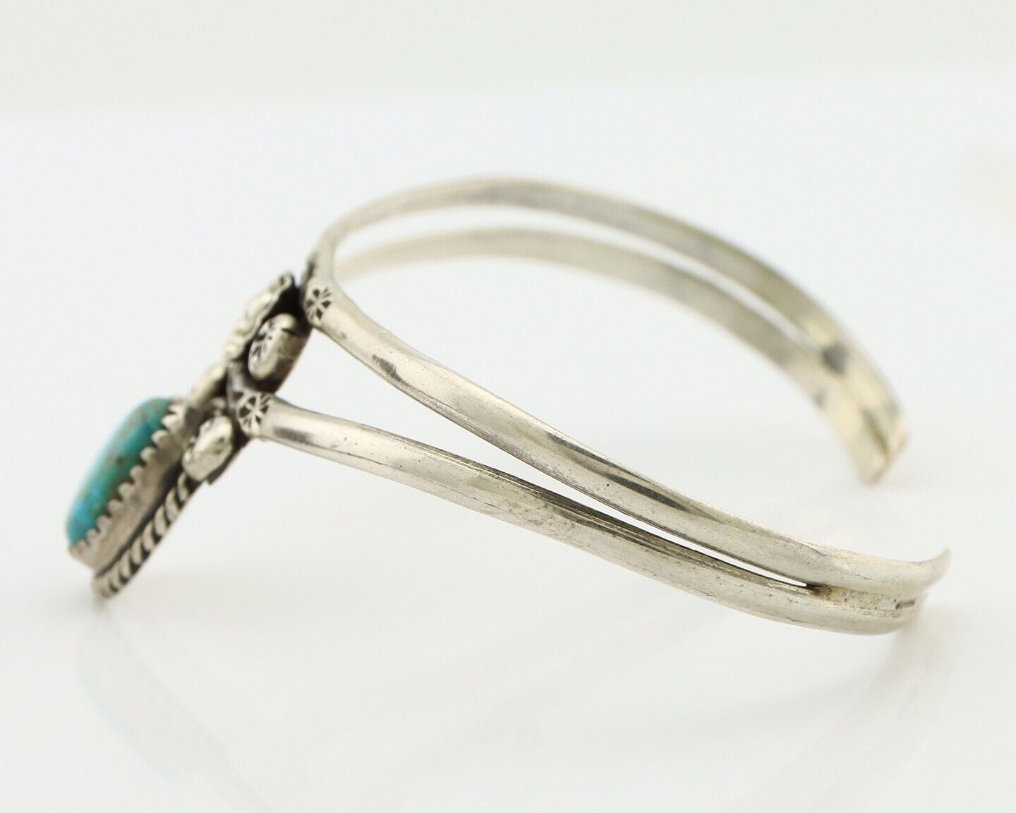 Navajo Bracelet 925 Silver Kingman Turquoise Artist Native American C.80's