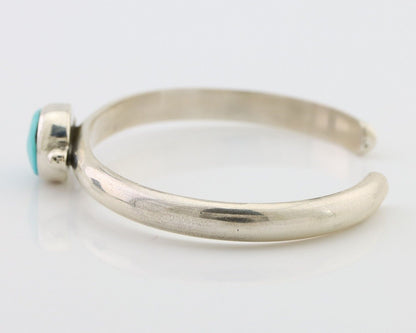 Navajo Cuff Bracelet 925 Silver Natural Blue Turquoise Native American C.80's