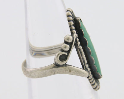 Navajo Ring 925 Silver Natural Turquoise Signed Kachina Signed 6.0