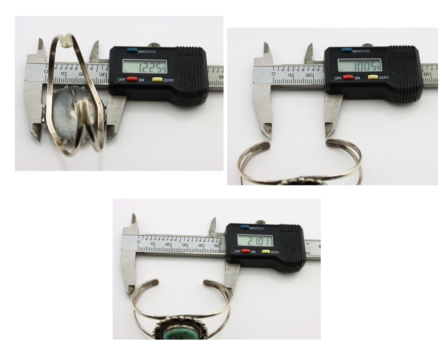 Navajo Bracelet 925 Silver Kingman Turquoise Native American Artist C.80's