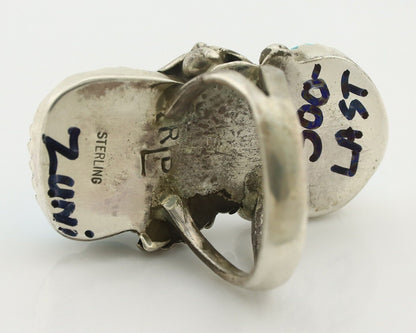 Zuni Ring 925 Silver Sleeping Beauty Turquoise Artist Signed SC C.80's