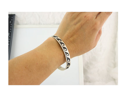 Vintage Hopi Bracelet 925 Silver Signed Effie Tawahongva & ML Authentic