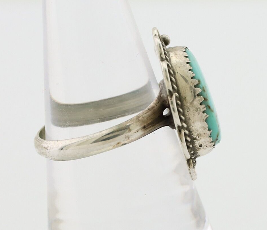 Navajo Handmade Ring 925 Silver Kingman Turquoise Native American Artist C.80's