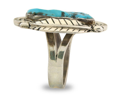 Mexican Handmade Ring 925 Sterling Natural Mined Turquoise C.80's Size 8