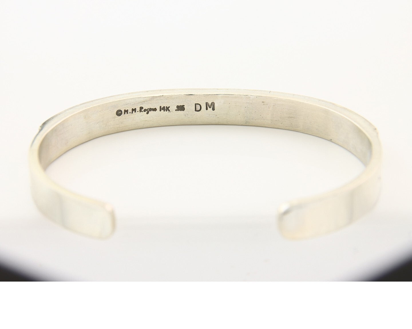 Navajo Bracelet 925 Silver & 14k Gold Signed MM Rogers C.80's