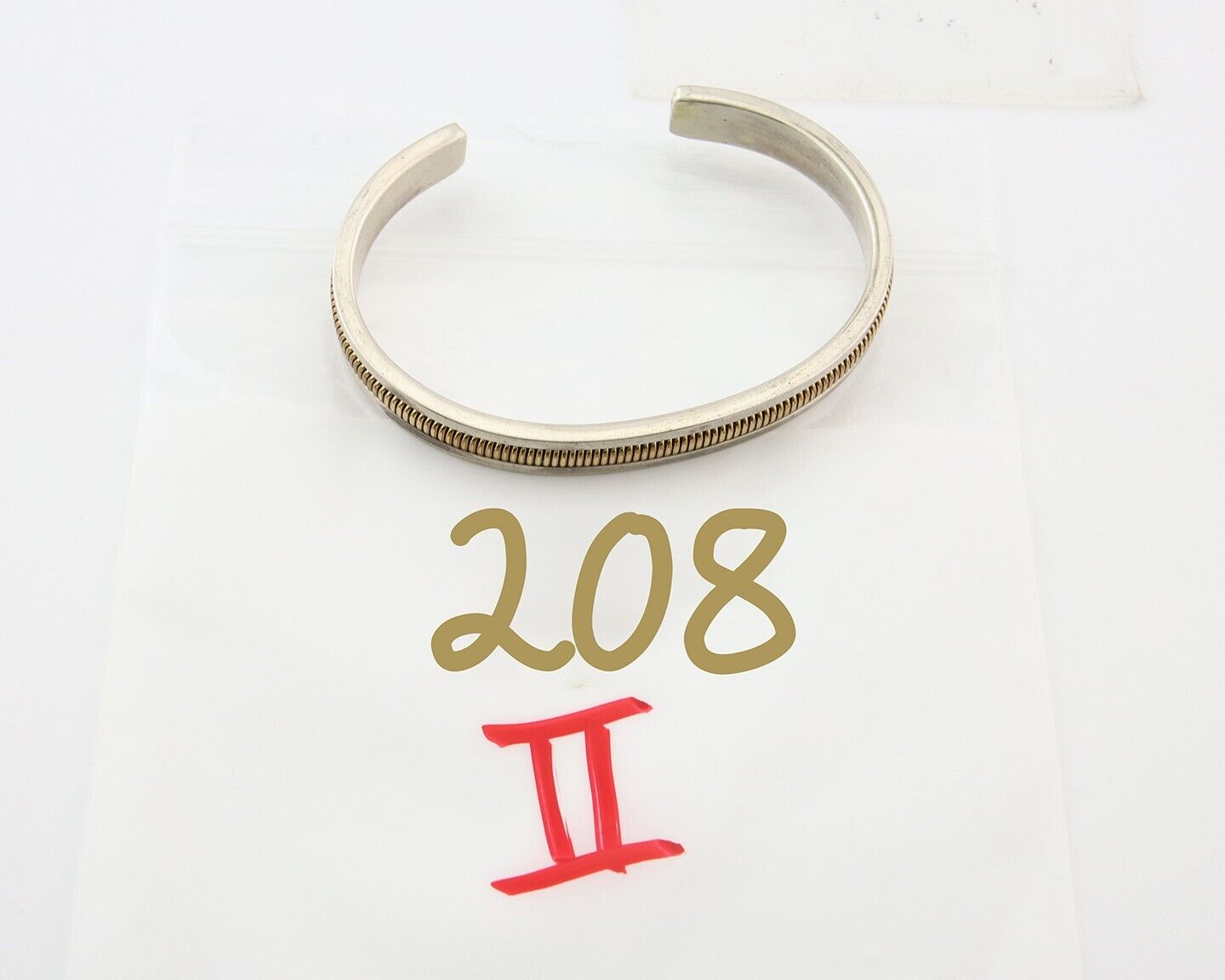 Navajo Bracelet 925 Silver & 12k Yellow Gold Filled Signed TAHE C.80's