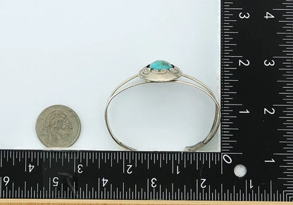 Navajo Cuff Bracelet 925 Sterling Silver Turquoise Vintage Handmade