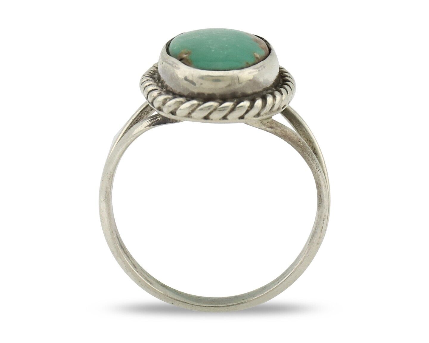 Navajo Ring 925 Silver Kingman Turquoise Native American Artist C.80's