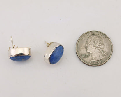 Navajo Dangle Earrings 925 Silver Denim Lapis Native American C.80's