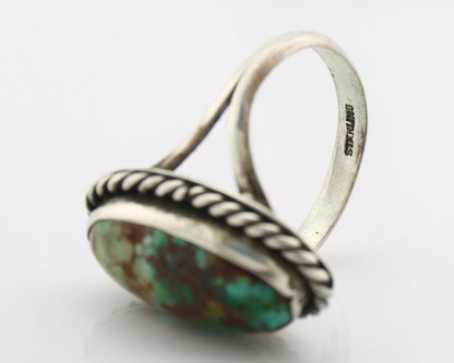 Navajo Ring .925 Silver Natural Kingman Turquoise Native American Artist C.80's