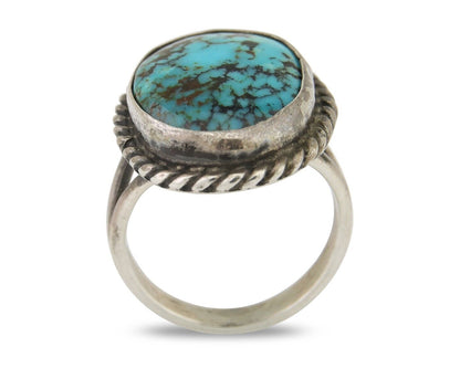 Navajo Handmade Ring 925 Silver Natural Turquoise Native Artist C.80's