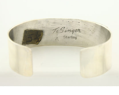 Navajo Bracelet Gold & 925 Silver Handmade 16 mm Wide Signed Thomas Singer C80s