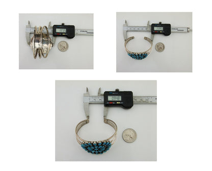 Navajo Bracelet 925 Silver Blue Turquoise Native American Artist C.80's