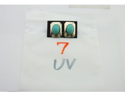 Navajo Earrings 925 Silver Turquoise Native American Artist C.80's