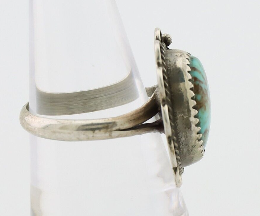 Navajo Handmade Ring 925 Silver Kingman Turquoise Native American Artist C.80's