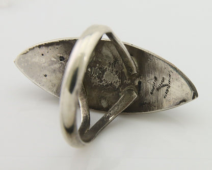 Navajo Handmade Ring 925 Silver Black Onyx Artist Signed #14 C.80's