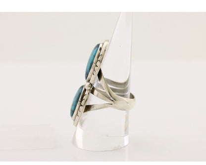 Navajo Handmade Ring 925 Silver Natural Tuquoise Artist Signed RD C.80's