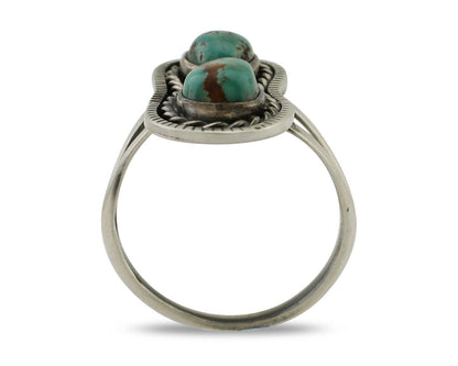Navajo Handmade Ring 925 Silver Natural Turquoise Native American Artist C.80's