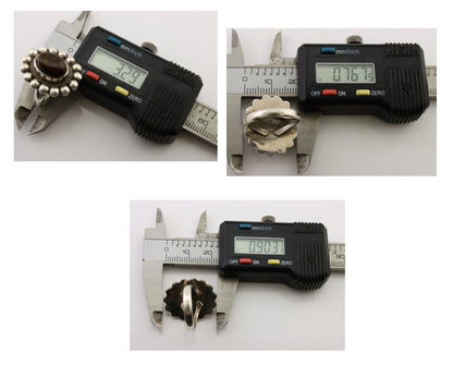 Navajo Handmade Ring 925 Silver Natural Fire Opal Native Artist Size 6.75 C.80's