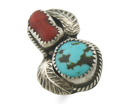 Vintage Navajo Ring 925 Sterling Natural Gemstones Signed Pauline Begay Size 5