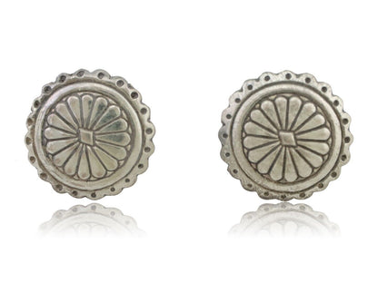 Navajo Small Shield Earrings 925 Silver Native American Artist C.80's