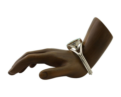 Navajo Cuff Bracelet 925 Silver Natural Blue Turquoise Artist Signed Gecko C.80s