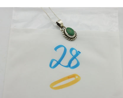 Navajo Necklace 925 Silver Natural Kingman Turquoise Native Artist C.2008