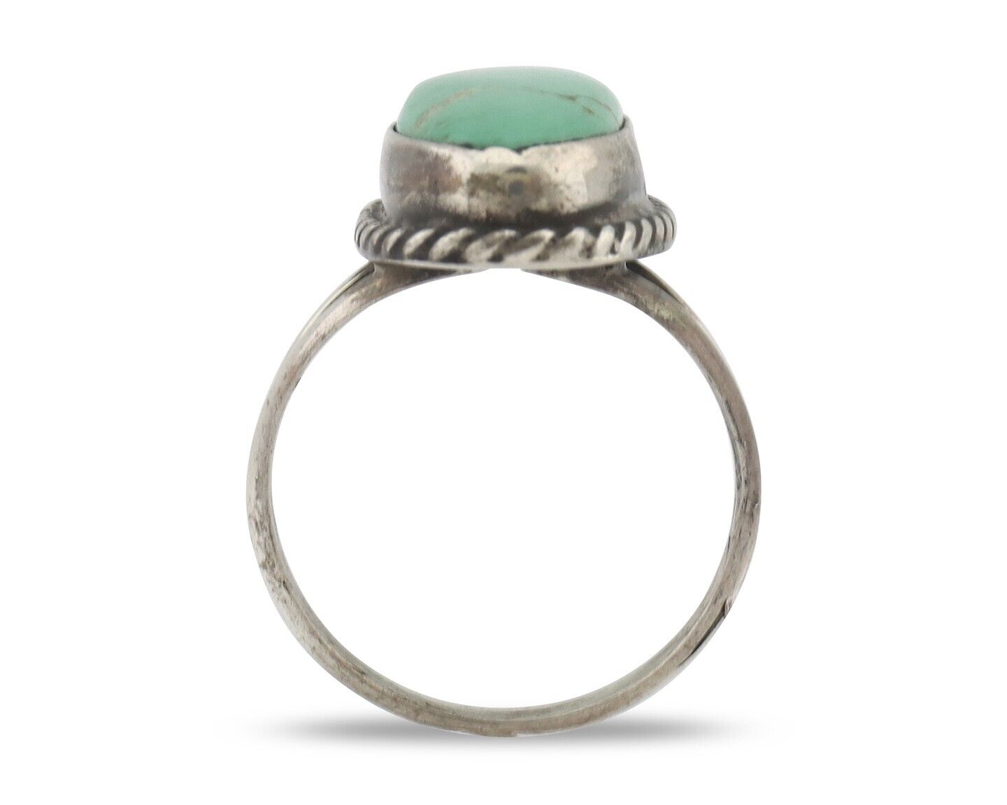 Navajo Ring .925 Silver Natural Kingman Turquoise Native American Signed C.80's