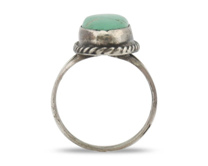 Navajo Ring .925 Silver Natural Kingman Turquoise Native American Signed C.80's