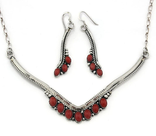 Navajo Squash Necklace Earring Set Sterling Silver Signed Lester Jackson C.80's