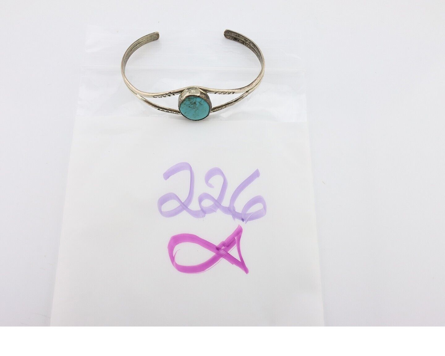 Navajo Bracelet 925 Silver Natural Blue Turquoise Artist Signed JH C.80's