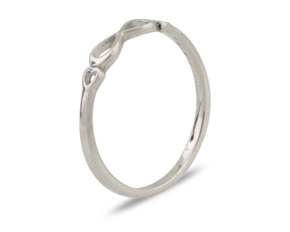 Infinity Heart Promise Ring 925 Solid Silver Size 7.25