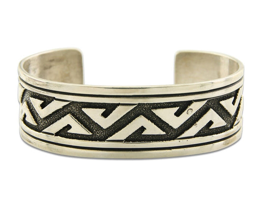 Navajo Bracelet 925 Silver Handmade Cuff Artist Signed Tommy Singer C.80's