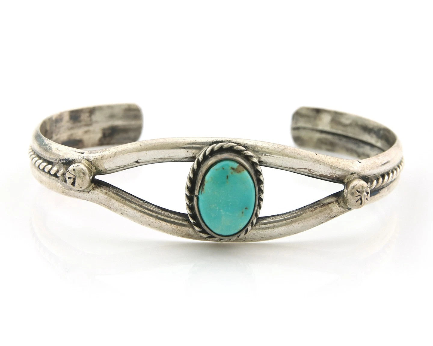 Navajo Cuff Bracelet Sterling Silver Natural Turquoise Native Vintage