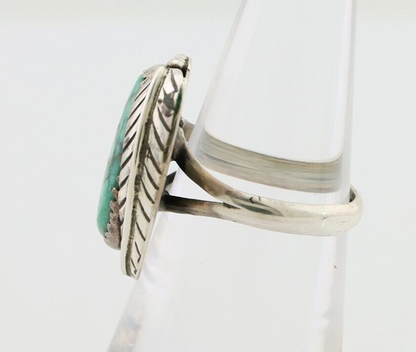 Navajo Handmade Ring 925 Silver Natural Turquoise Artist Signed IJC C.80's