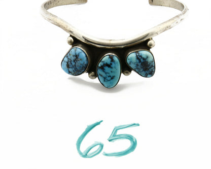 Navajo Natural Blue Turquoise .925 SOLID Silver Cuff Bracelet