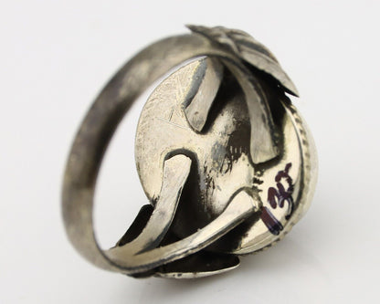 Navajo Handmade Ring 925 Silver Natural High Grade Fire Opal Native Artist C.80s