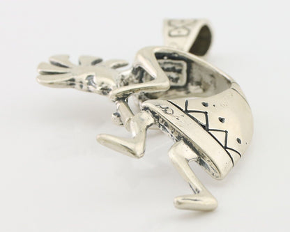 Navajo Kokopelli Pendant 925 Sterling Silver Artist Signed Masha C.80's