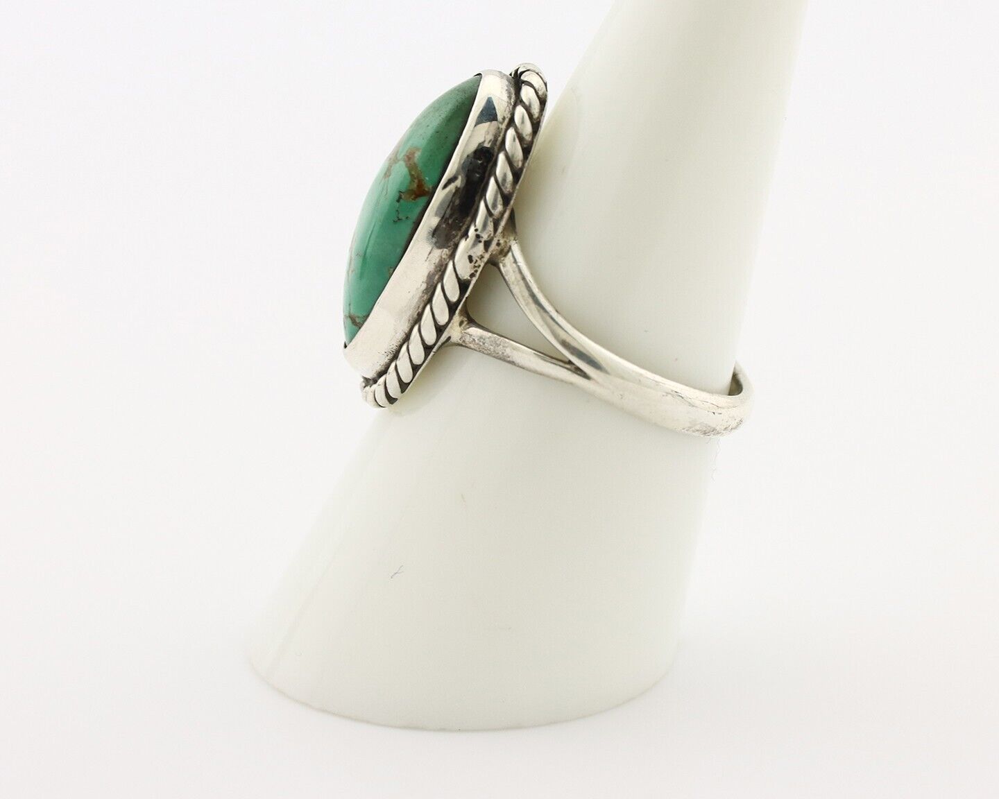 Navajo Ring 925 Silver Kingman Turquoise Artist Signed M Montoya C.80's