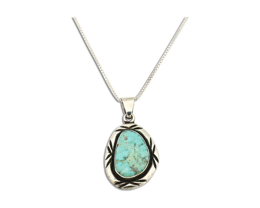 Navajo Necklace 925 Silver Spiderweb Turquoise Signed C Montoya C.80's