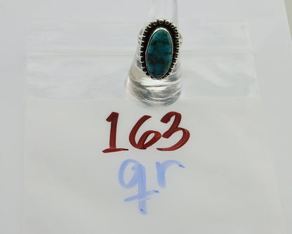 Navajo Shield Ring 925 Silver Arizona Turquoise Native Artist C.80's