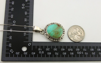 Navajo Necklace 925 Silver Natural Turquoise Artist Signed Gecko C.80's