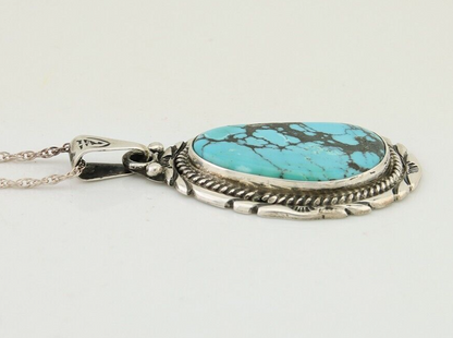 Navajo Necklace 925 Silver Natural Turquoise Artist M Montoya C.80's