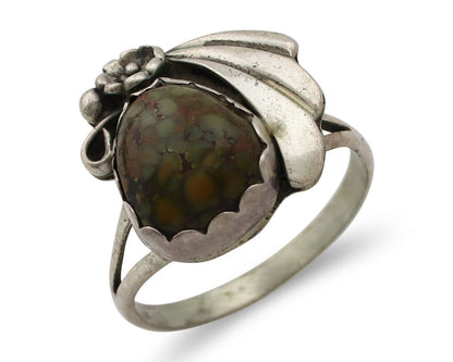 Navajo Ring 925 Silver Damele Turquoise Native American Artist C.80's