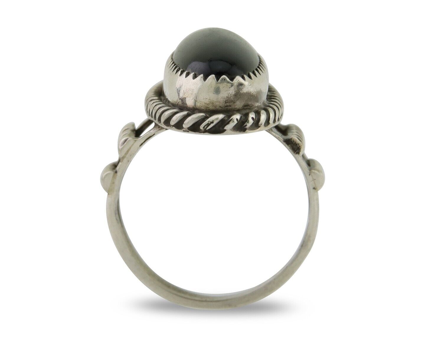 Navajo Handmade Ring 925 Silver Black Onyx Native American Artist C.80's