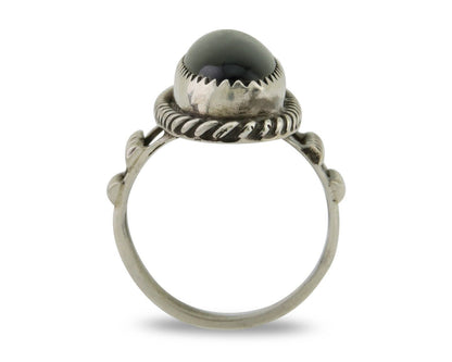 Navajo Handmade Ring 925 Silver Black Onyx Native American Artist C.80's